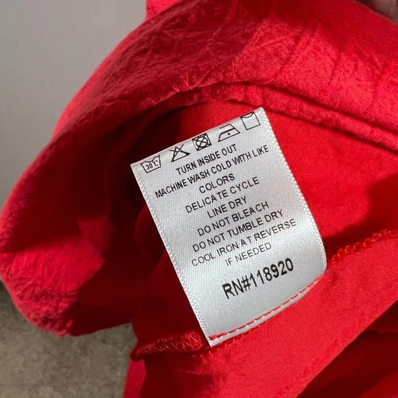 Lucy Paris Tiered Midi Dress Size XS Red Off the Shoulder Peasant Boho Vacation - Picture 8 of 8